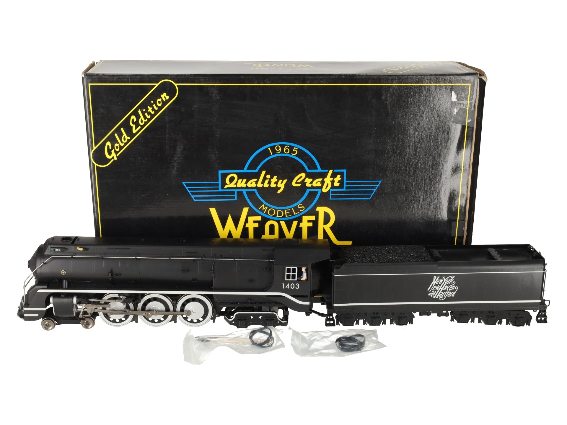 Weaver G1704S O Scale BRASS New Haven I-5 4-6-4 Steam Engine and Tender (2 Rail) EX/Box