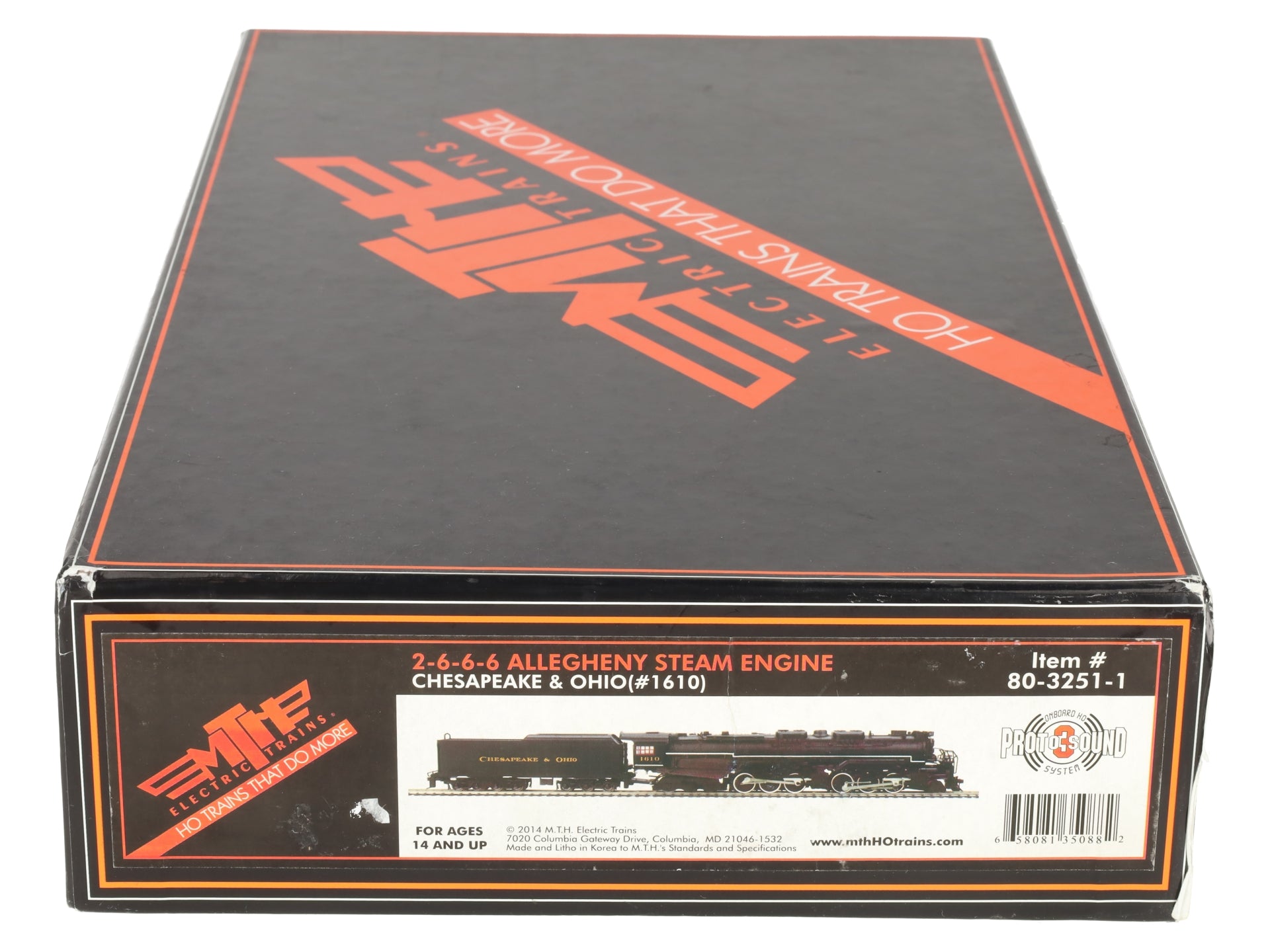 MTH 80-3251-1 HO Chesapeake & Ohio 2-6-6-6 Steam Locomotive #1610 w/PS3 EX/Box