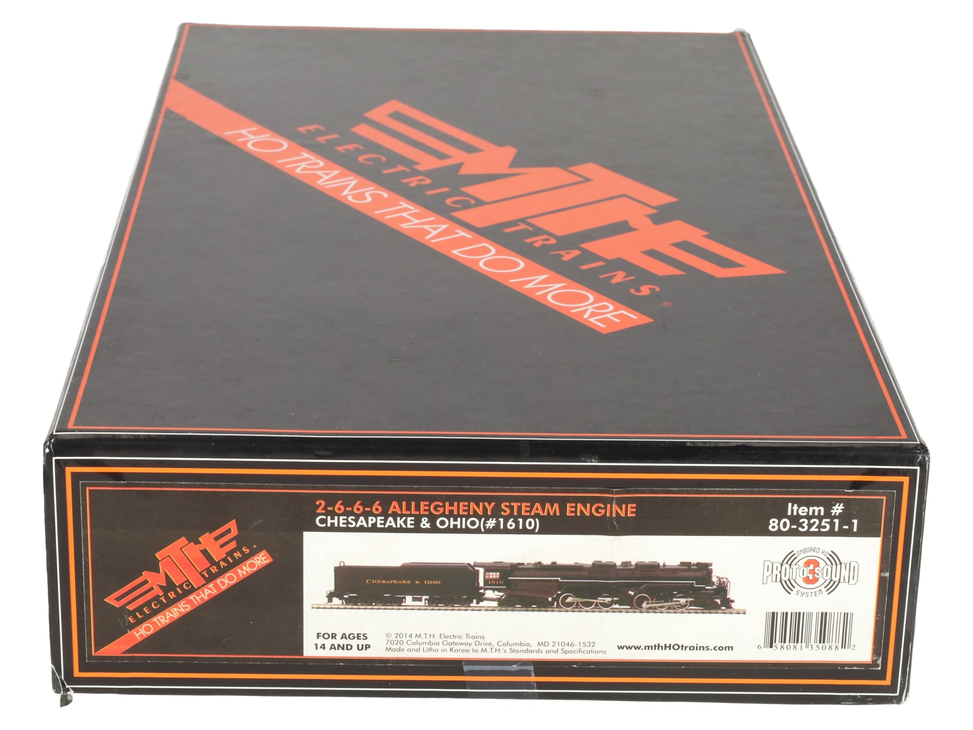 MTH 80-3251-1 HO Chesapeake & Ohio 2-6-6-6 Steam Locomotive #1610 w/PS3 EX/Box