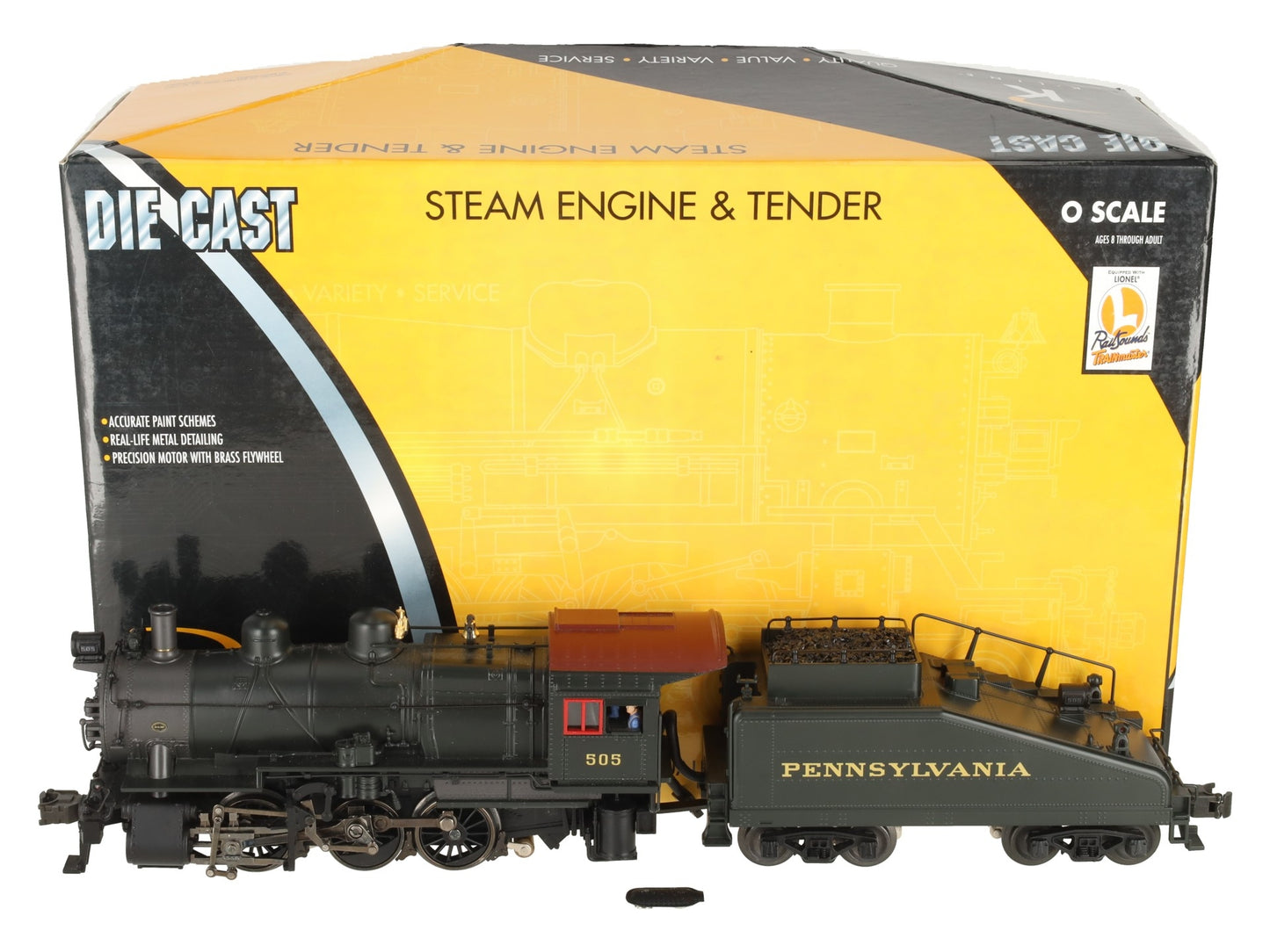 K-Line K3480-0001 O Gauge Pennsylvania 0-6-0 B6 Steam Switcher #505 w/Railsounds EX/Box