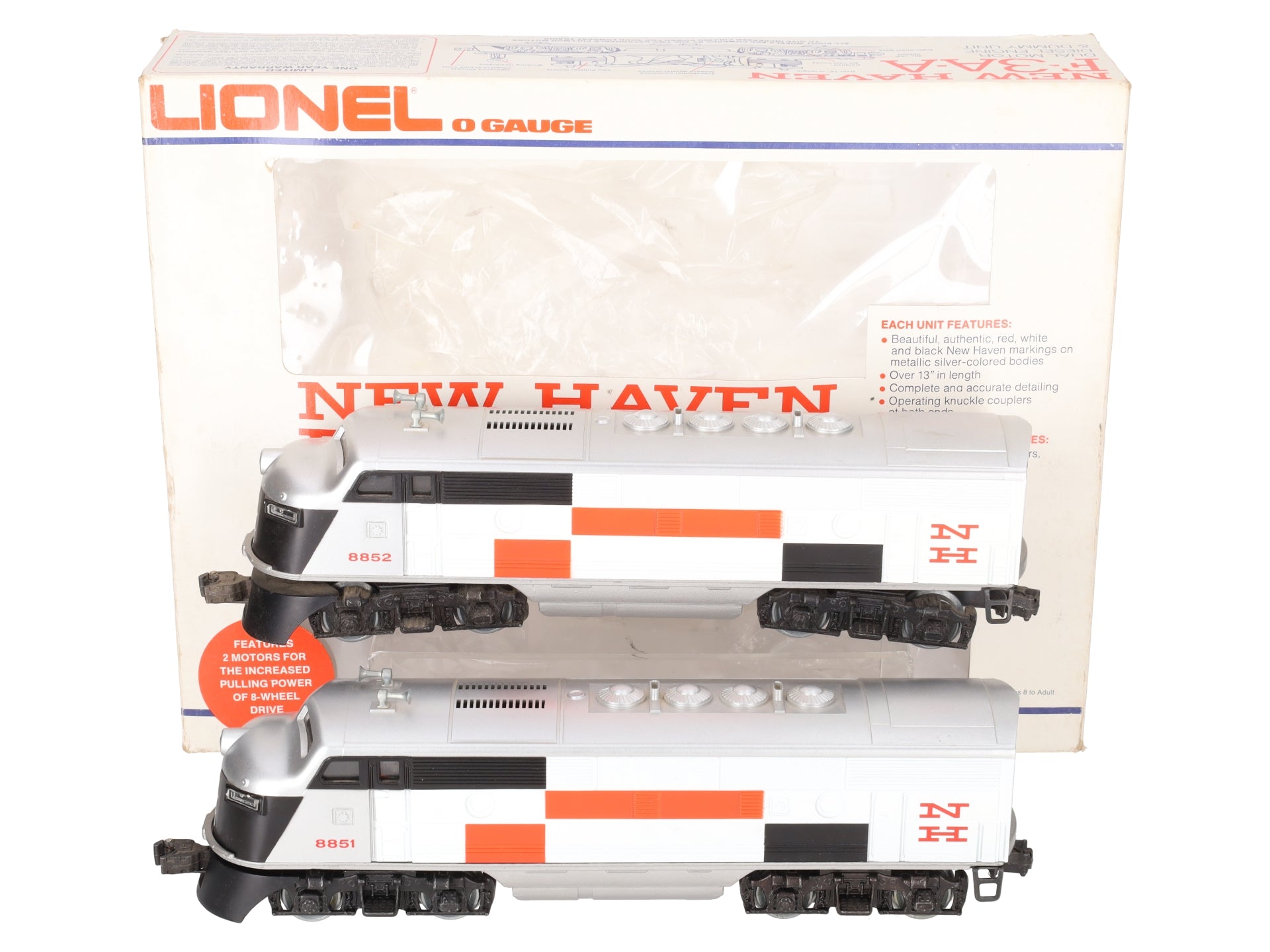 Lionel 6-8851 O Gauge New Haven F3 AA Diesel Locomotive Set #8851/8852 EX/Box