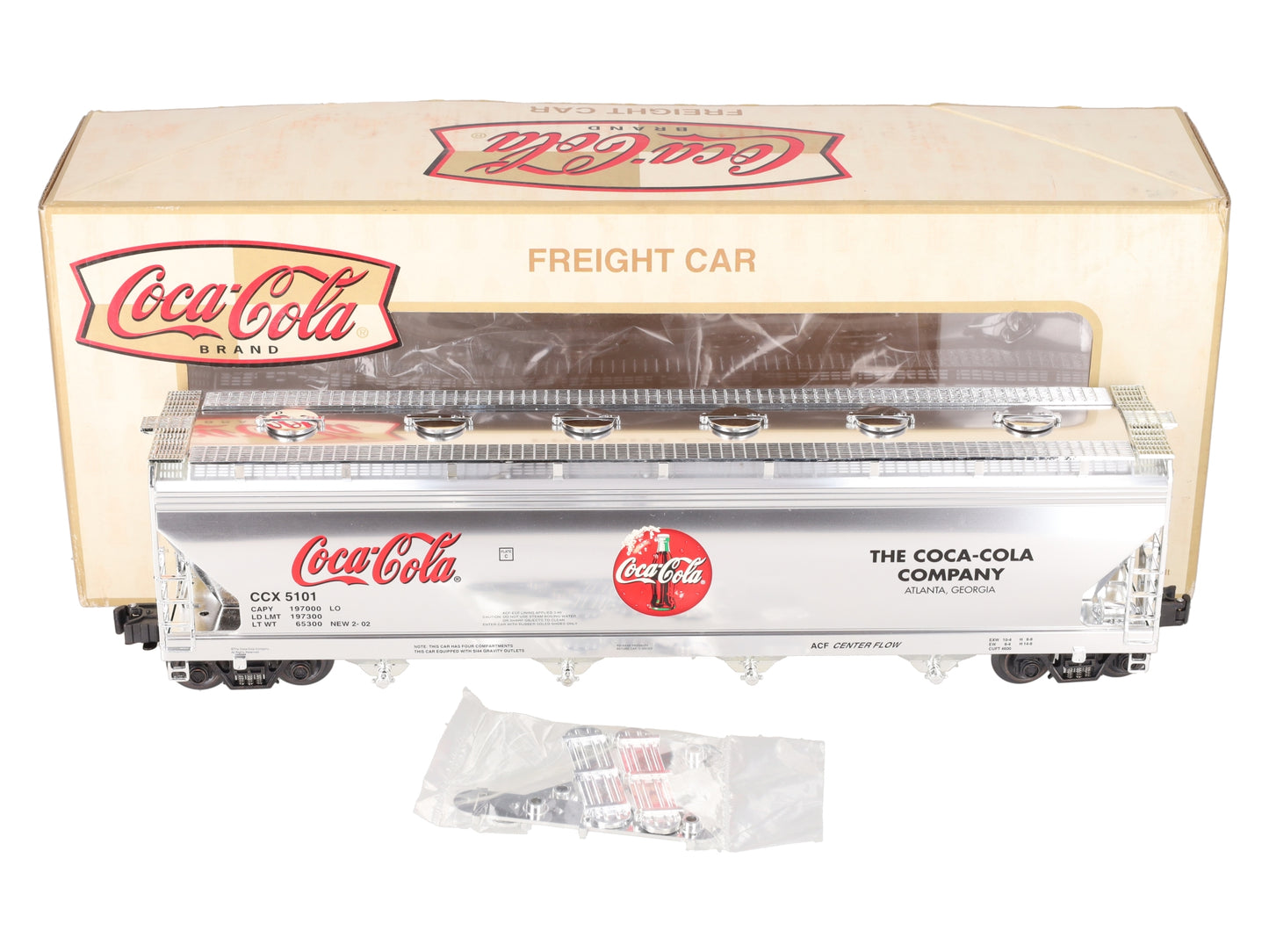 K-Line K6244-5101 O Gauge Coca-Cola Aluminum 4 Bay Hopper Car #5101 LN/Box