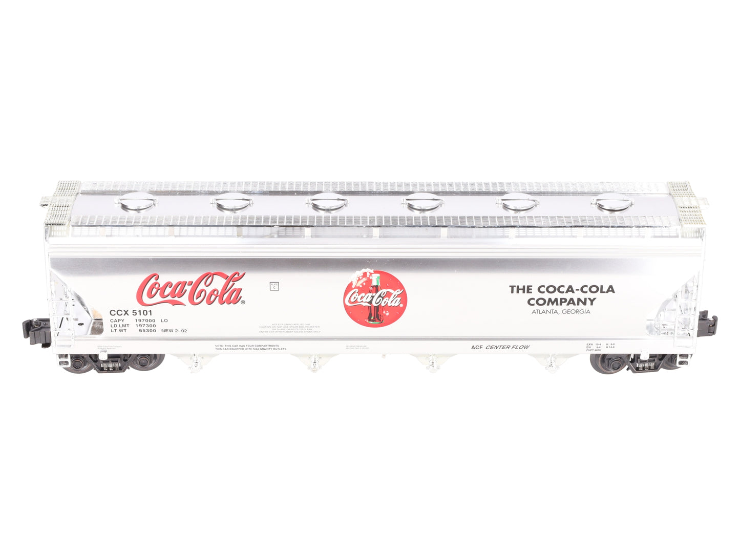 K-Line K6244-5101 O Gauge Coca-Cola Aluminum 4 Bay Hopper Car #5101 LN/Box