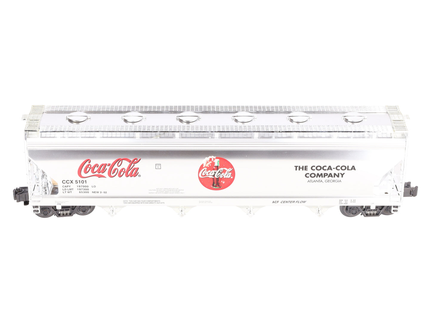 K-Line K6244-5101 O Gauge Coca-Cola Aluminum 4 Bay Hopper Car #5101 LN/Box