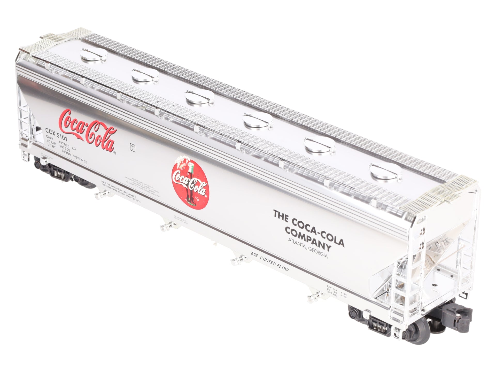 K-Line K6244-5101 O Gauge Coca-Cola Aluminum 4 Bay Hopper Car #5101 LN/Box