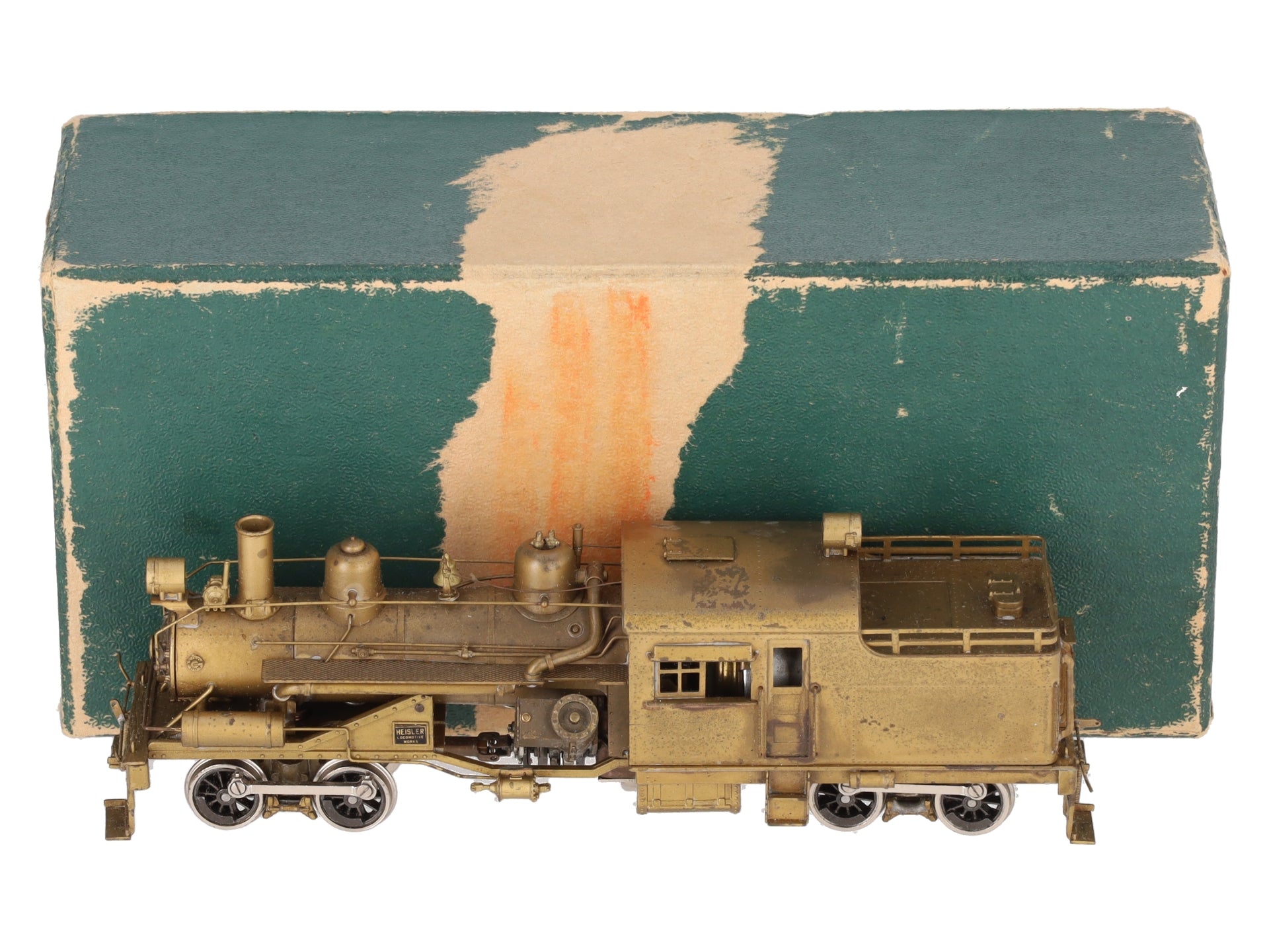 Pacific Fast Mail BRASS HO Unpainted Steam Logging Heisler 2-TRUCK Locomotive EX