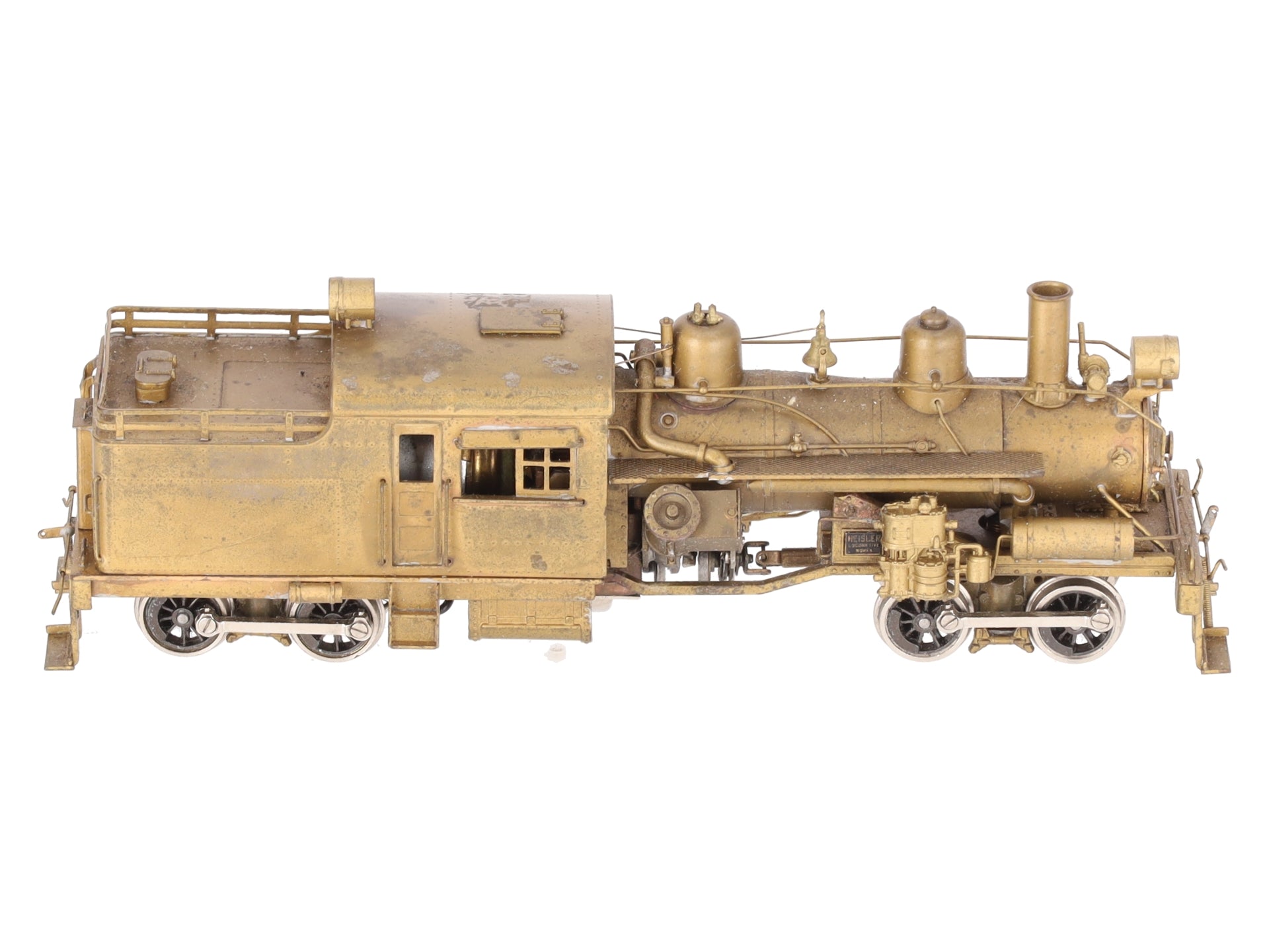 Pacific Fast Mail BRASS HO Unpainted Steam Logging Heisler 2-TRUCK Locomotive EX