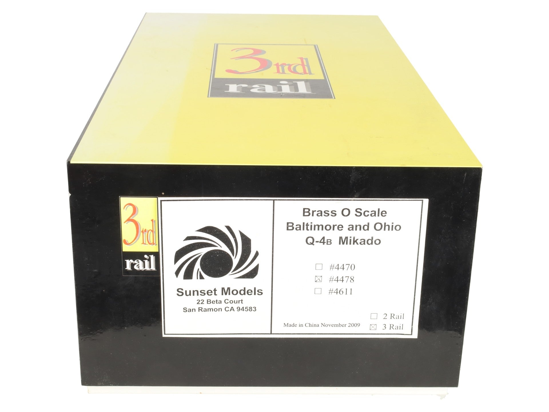 3rd Rail 4478 O BRASS Baltimore & Ohio Q-4B Mikado Steam Locomotive #4478 EX/Box