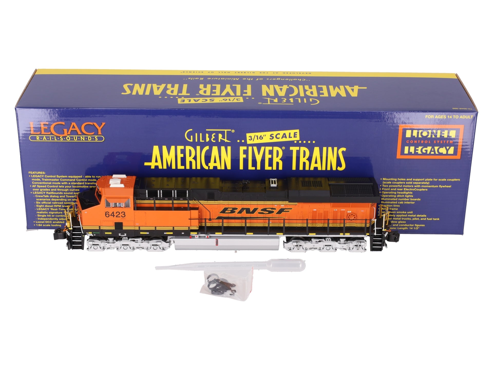 American Flyer 6-42581 S Scale BNSF ES44AC Diesel Locomotive #6423 LN/Box