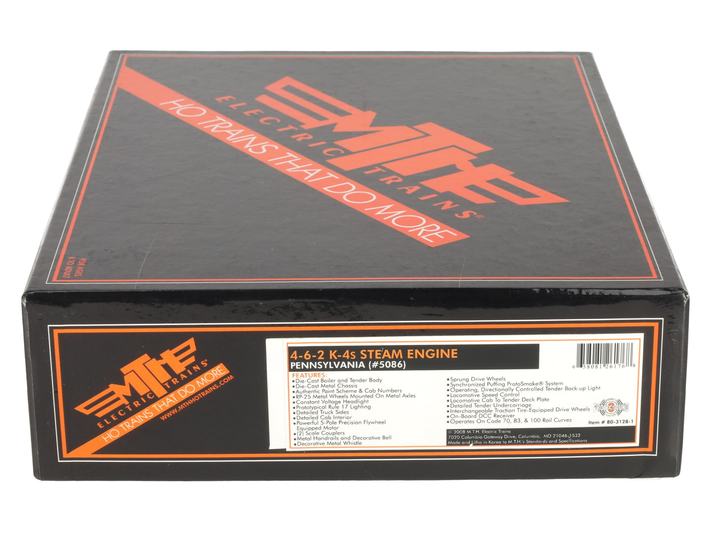 MTH 80-3128-1 HO Pennsylvania Railroad 4-6-2 K-4s Steam Locomotive #5086-PS3 EX/Box