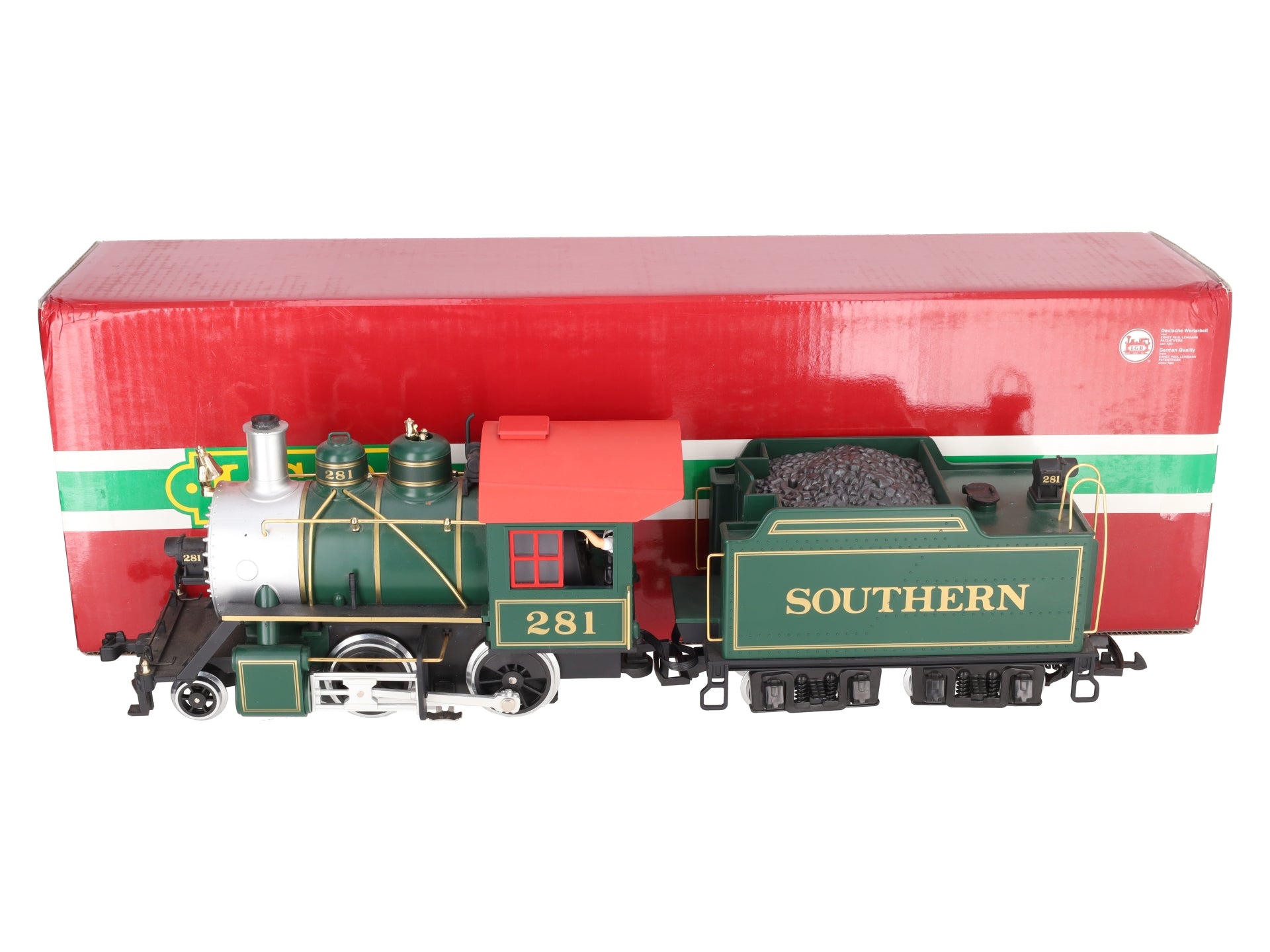 LGB 21232 G Scale Southern 2-4-0 Steam Locomotive & Tender #281 EX/Box