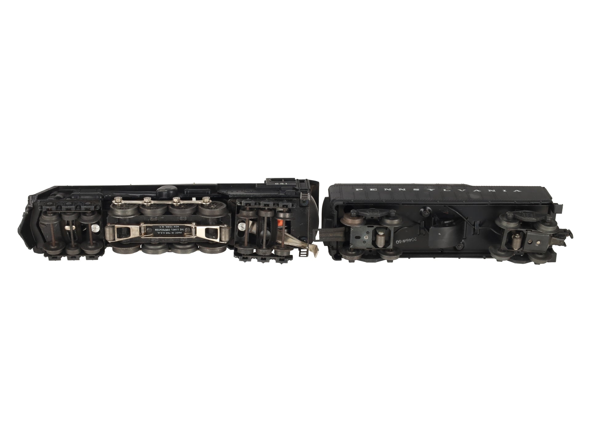 Lionel 681 Vintage O 6-8-6 Die-Cast S2 Steam Turbine Loco w/2046W-50 Tender VG