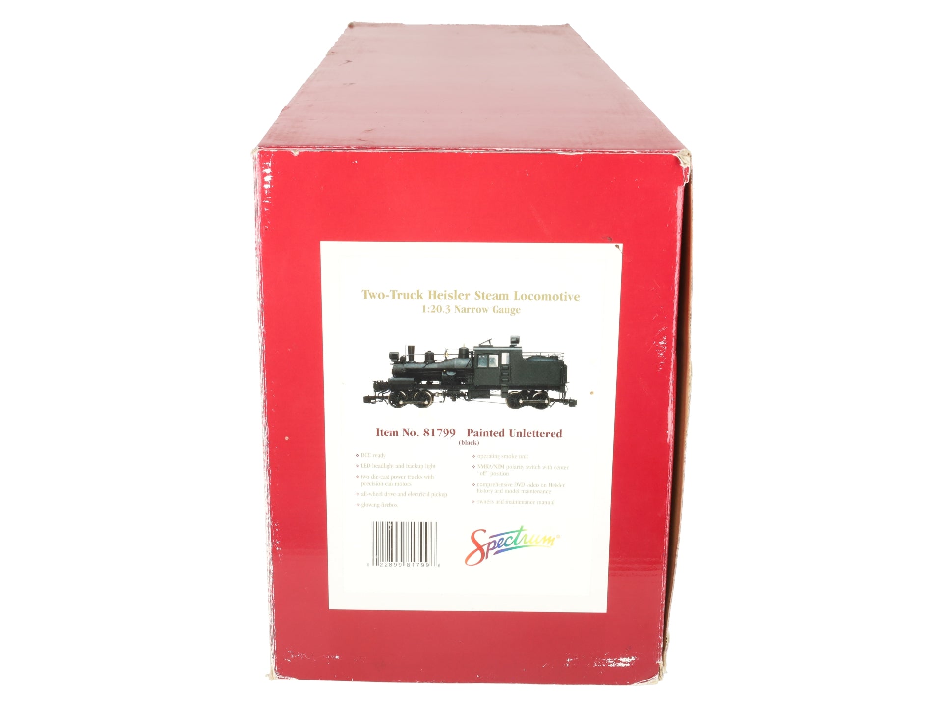 Bachmann Spectrum 81799 G Black Unlettered Two-Truck Heisler Steam Locomotive/Box