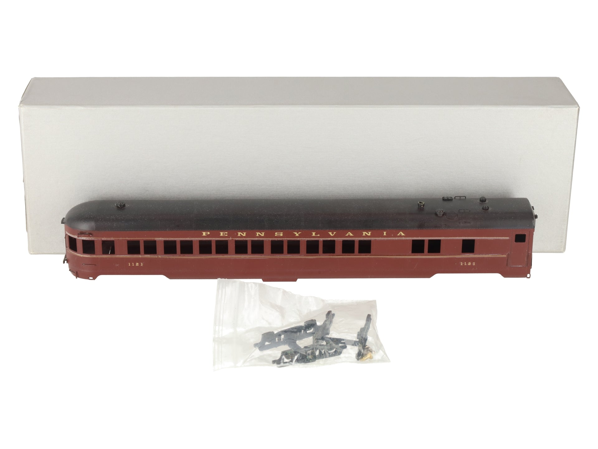 NJ International 717G BRASS HO Scale Poc70R Passenger Observation Lounge #1121 EX/Box