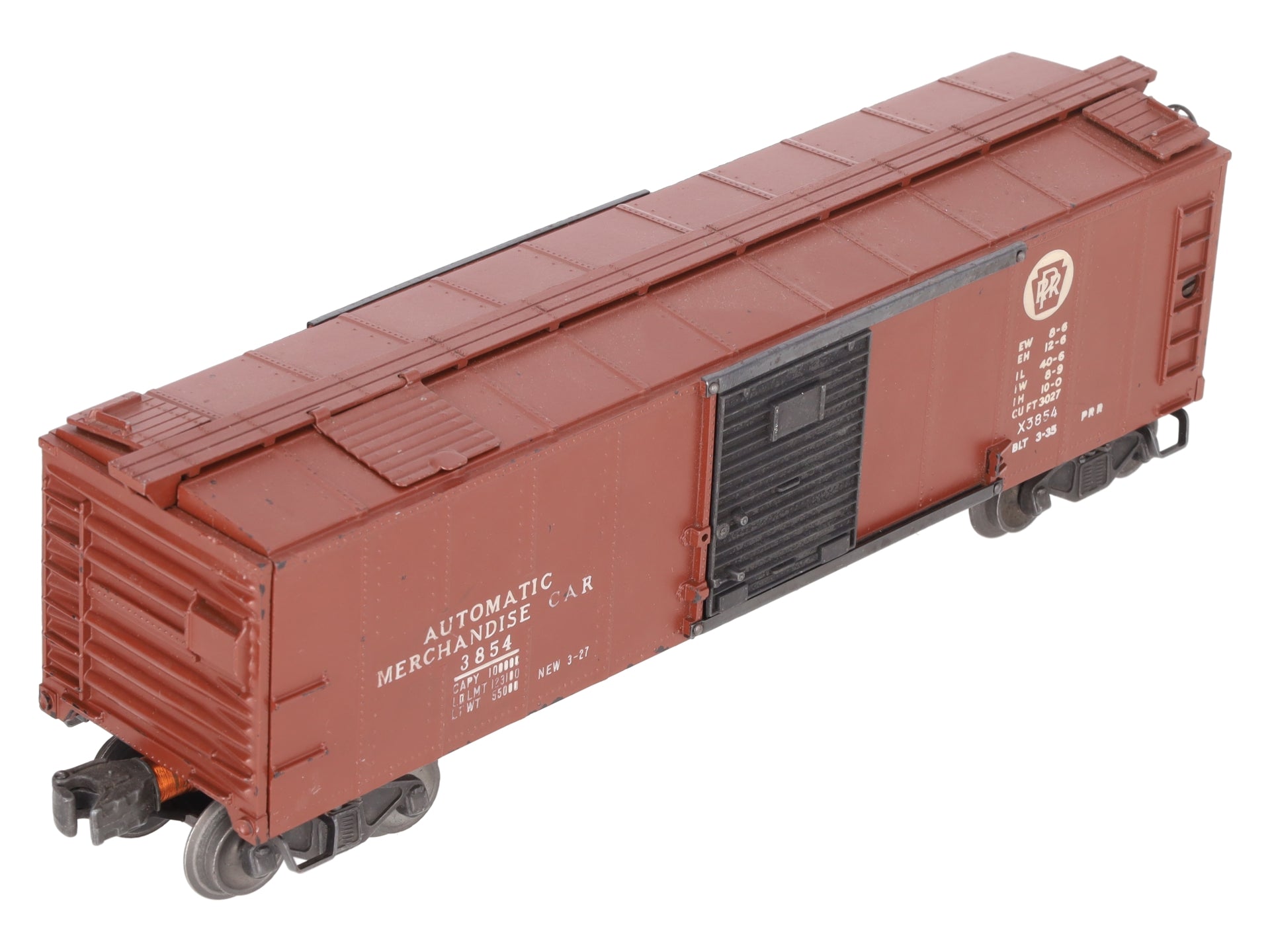 Lionel 3854 Vintage O Pennsylvania Operating Merchandise Car - Black Doors -RARE