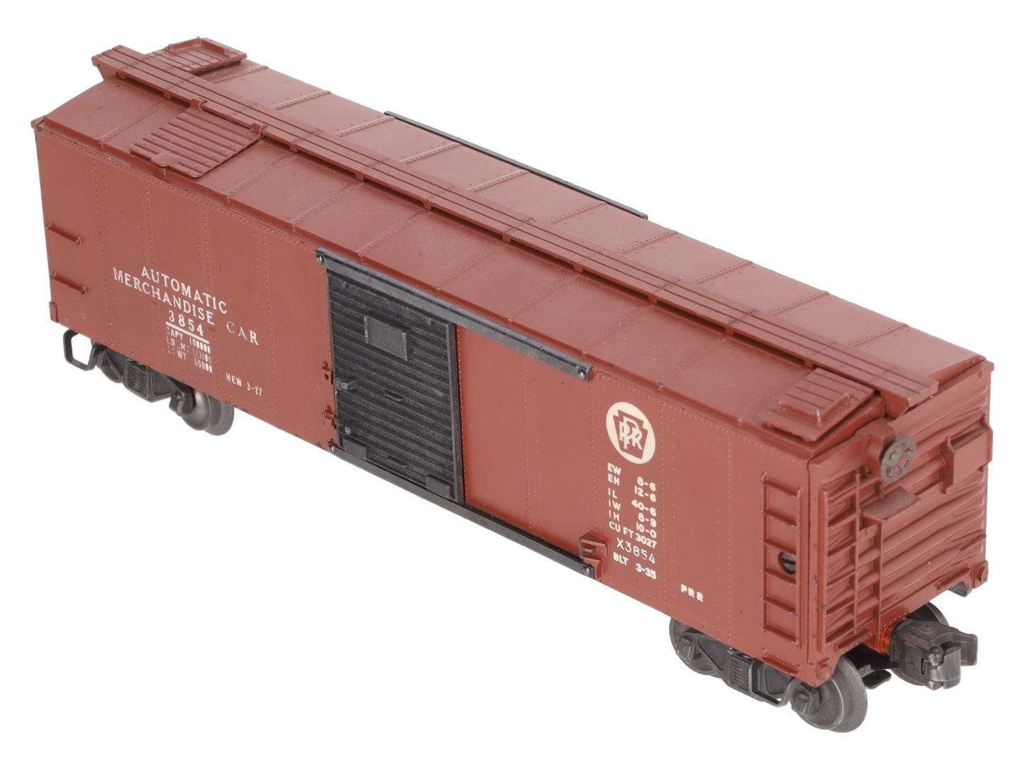 Lionel 3854 Vintage O Pennsylvania Operating Merchandise Car - Black Doors -RARE VG