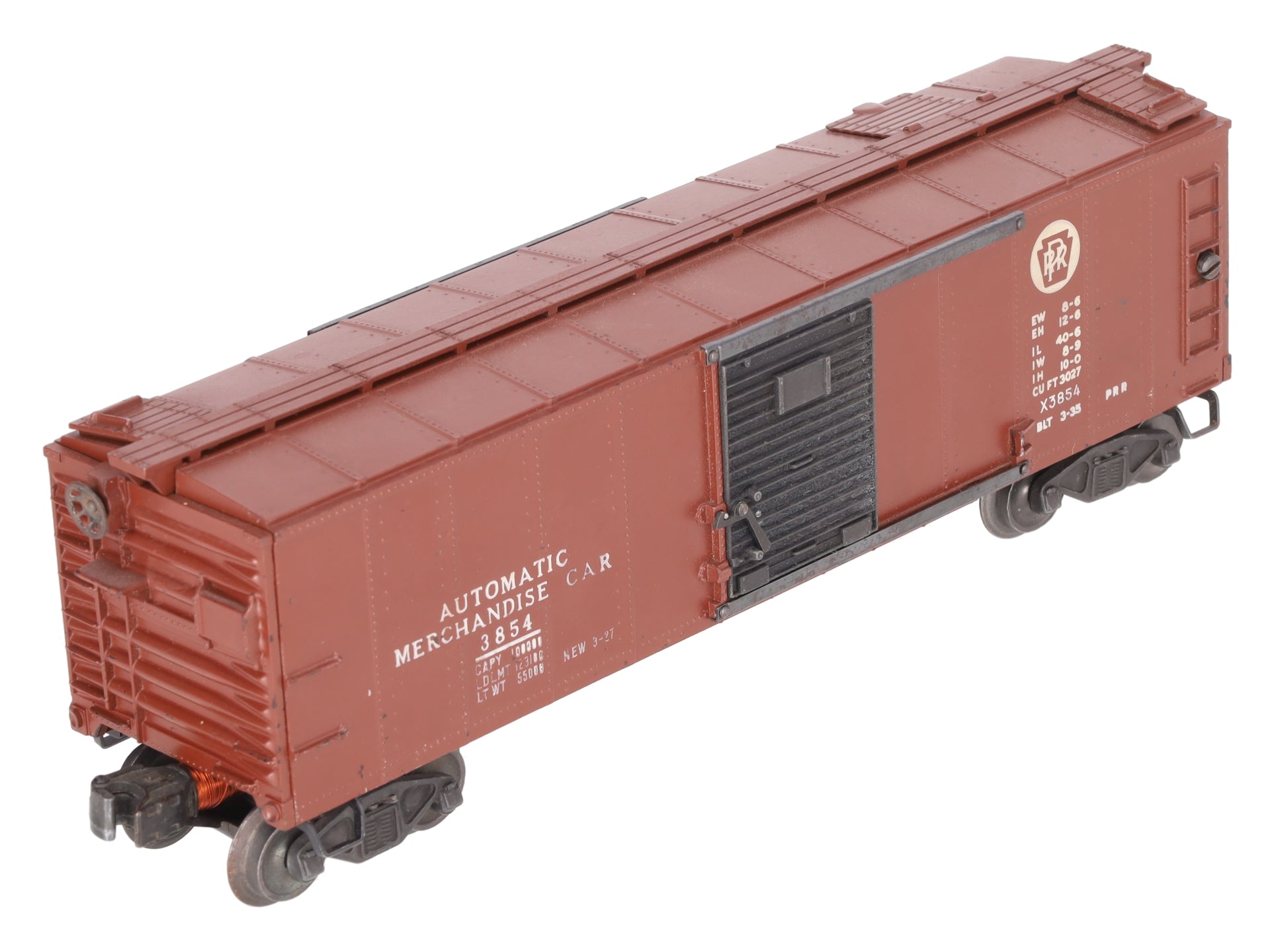 Lionel 3854 Vintage O Pennsylvania Operating Merchandise Car - Black Doors -RARE