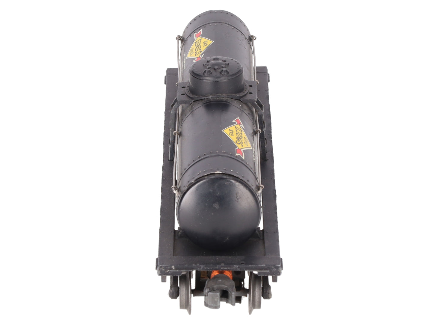 Lionel 2855 Vintage O Gauge Postwar Sunoco Black Semi-Scale Tank Car VG
