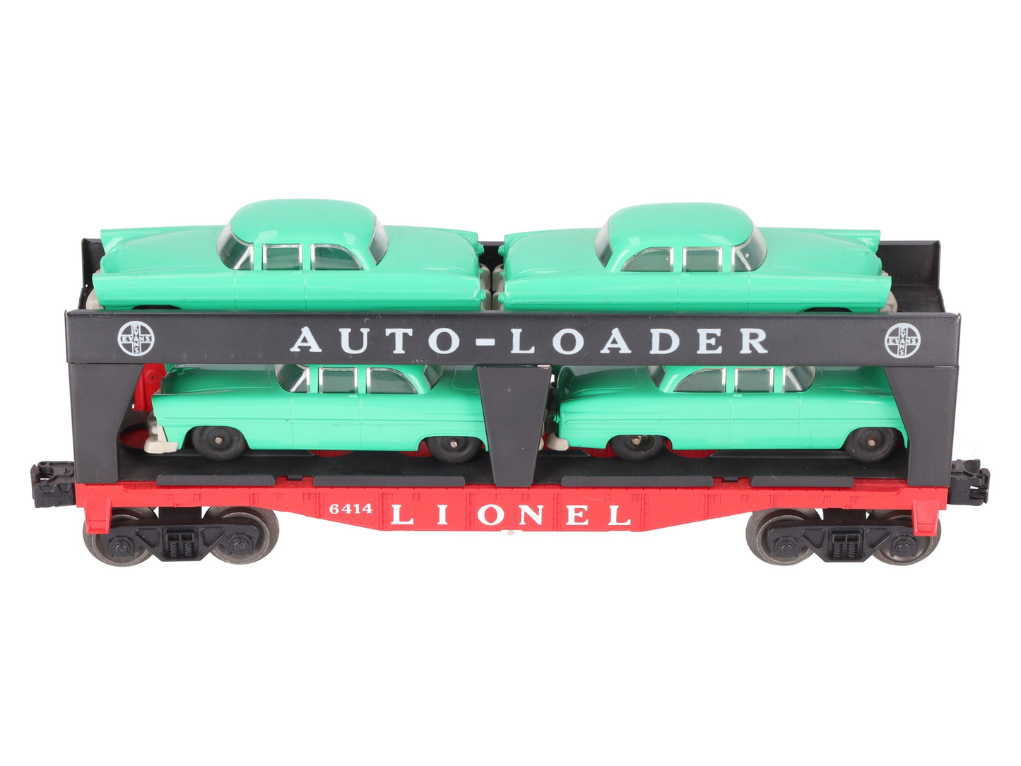 Lionel 6414 Vintage O Evans Autoloader with 4 Green Autos -  Extremely Rare VG
