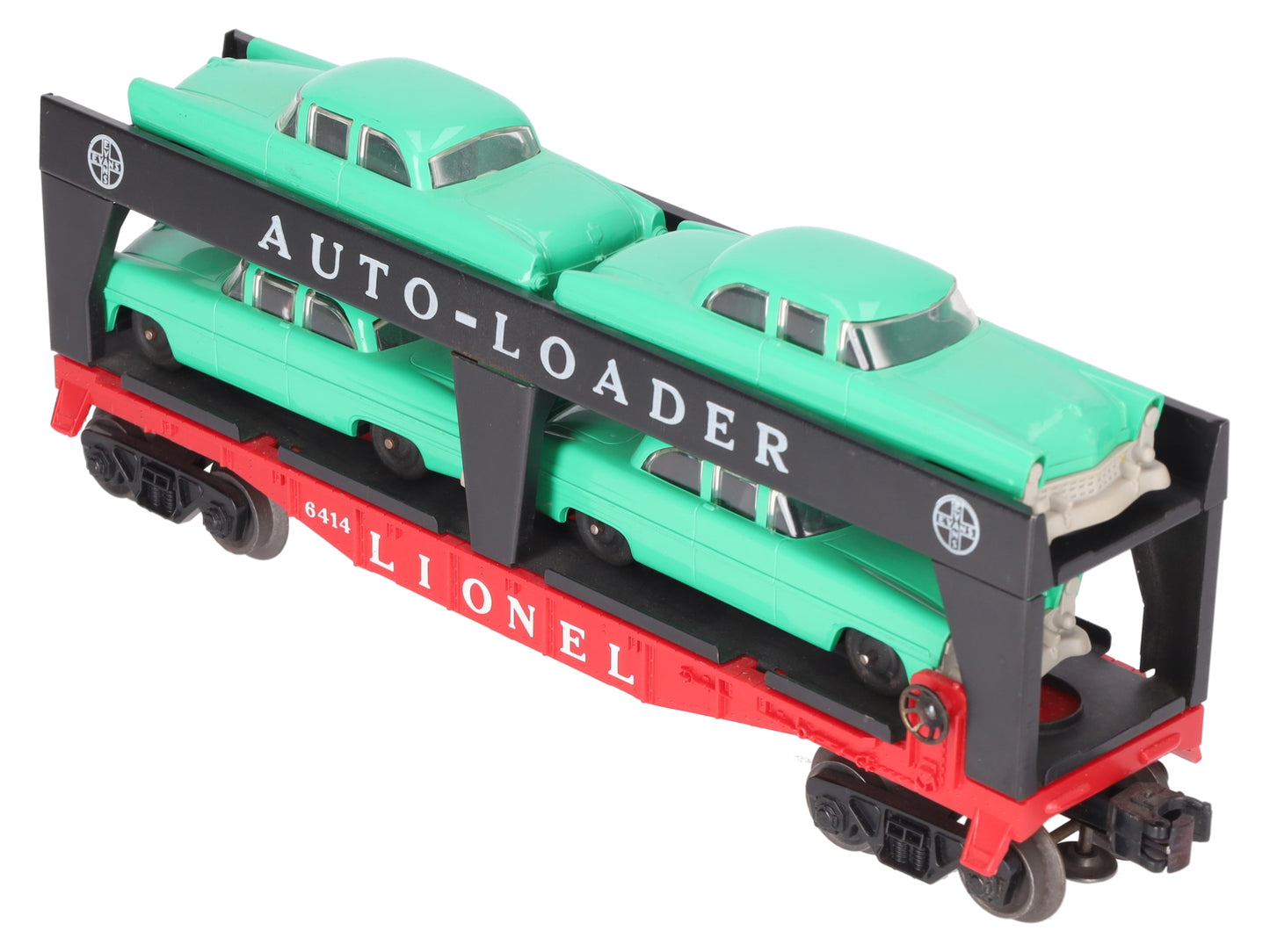 Lionel 6414 Vintage O Evans Autoloader with 4 Green Autos -  Extremely Rare VG