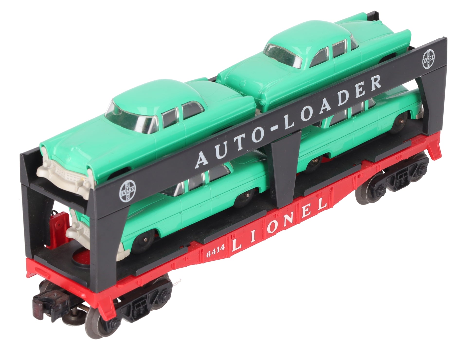 Lionel 6414 Vintage O Evans Autoloader with 4 Green Autos -  Extremely Rare VG