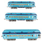 MTH 11-40040 Std.Gauge Two Tone Blue Comet Nickel Trim Passenger Set (Set of 3) EX