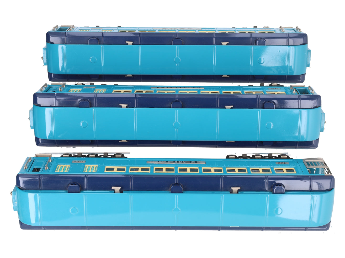 MTH 11-40040 Std.Gauge Two Tone Blue Comet Nickel Trim Passenger Set (Set of 3)