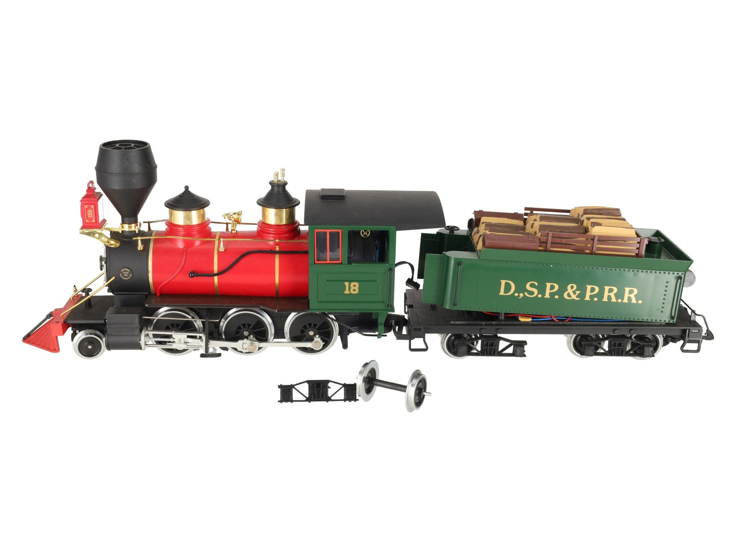 LGB 2018D G Scale DSP&PRR 2-6-0 Mogul Steam Locomotive & Tender #18 VG