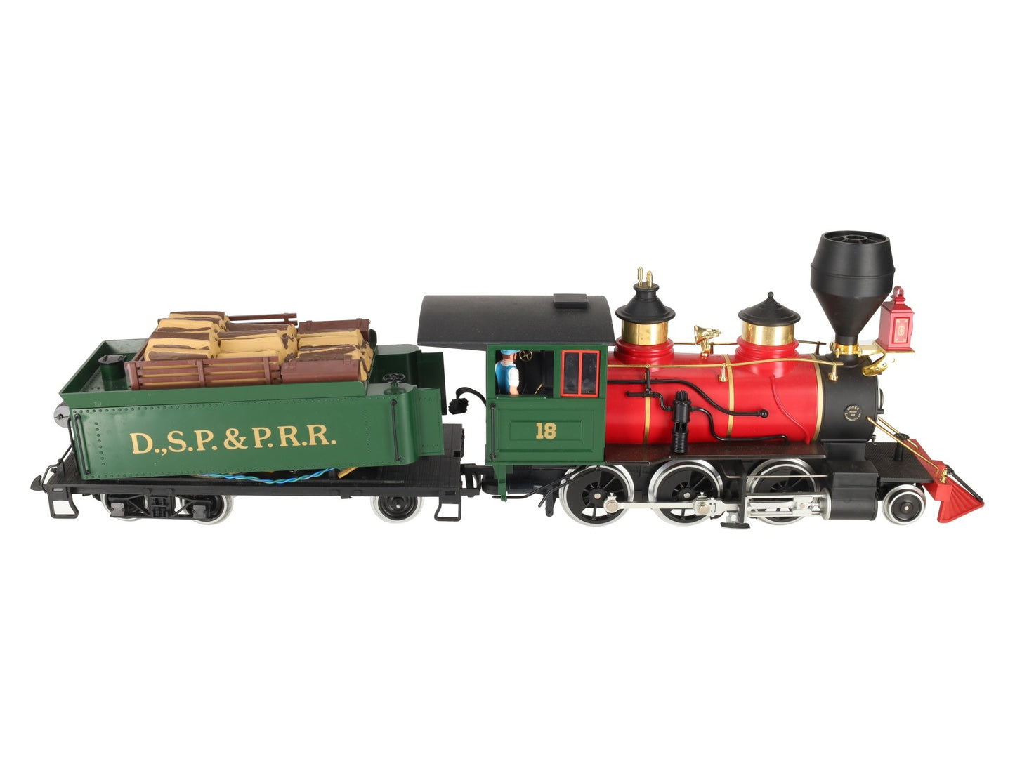 LGB 2018D G Scale DSP&PRR 2-6-0 Mogul Steam Locomotive & Tender #18 VG