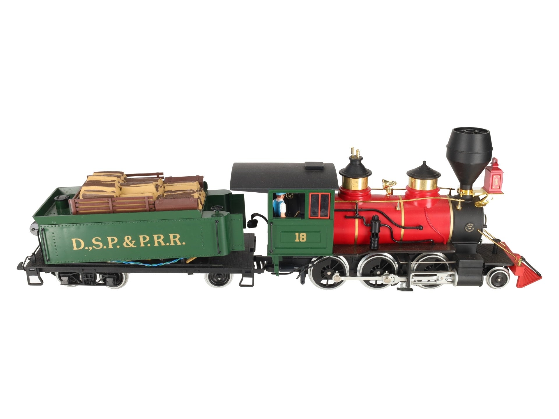 LGB 2018D G Scale DSP&PRR 2-6-0 Mogul Steam Locomotive & Tender #18 VG
