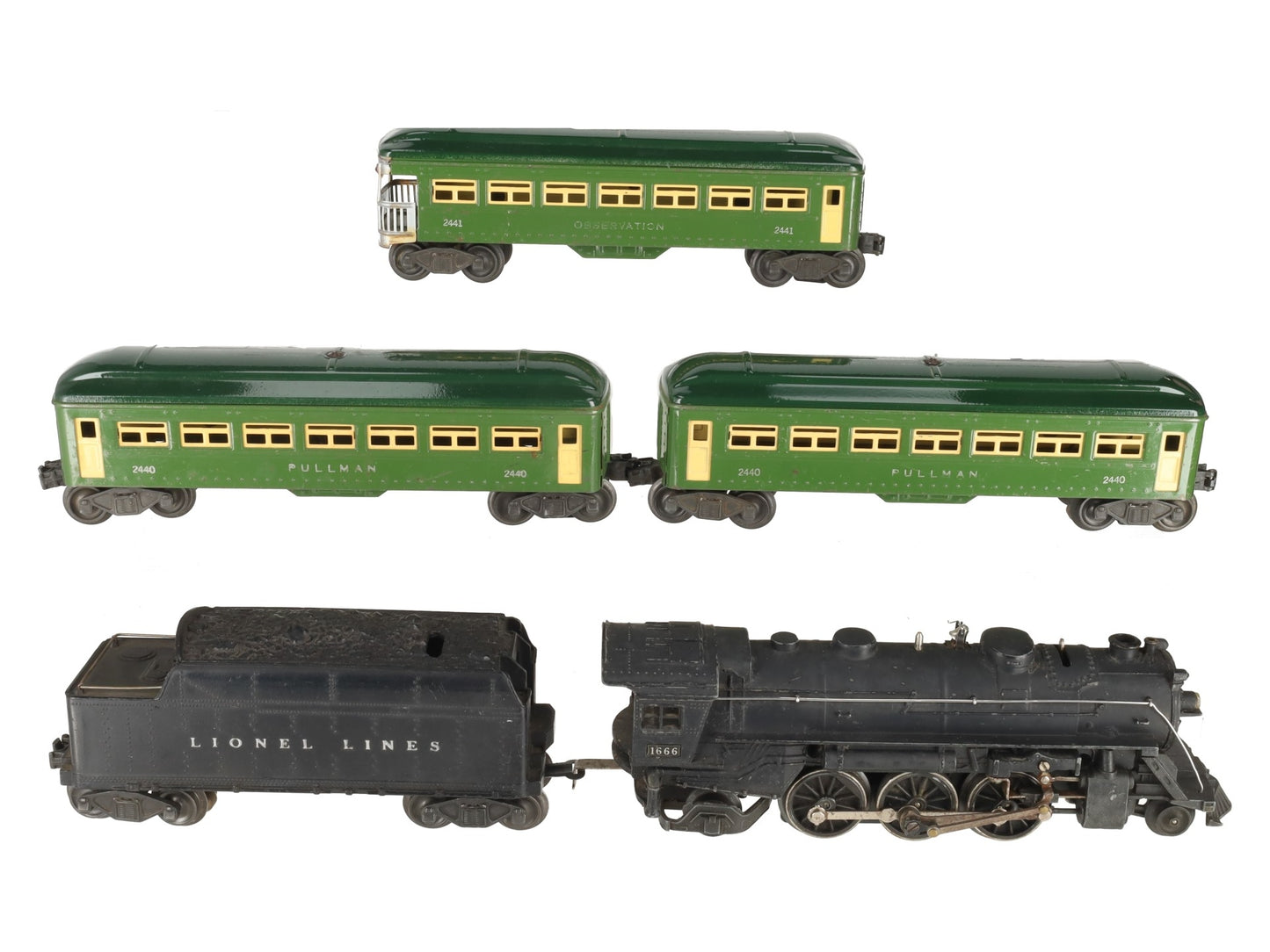 Lionel 1402W Vintage O 1666 Steam Passenger Train Set