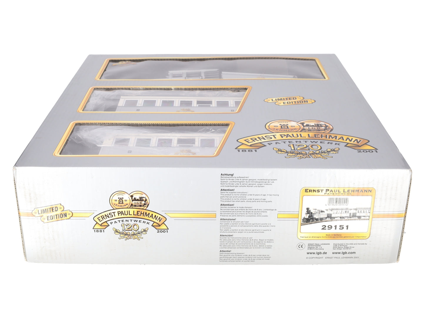 LGB 29151 G Scale Ernst Paul Lehmann 120th Anniversary G Gauge Steam Train Set EX/Box