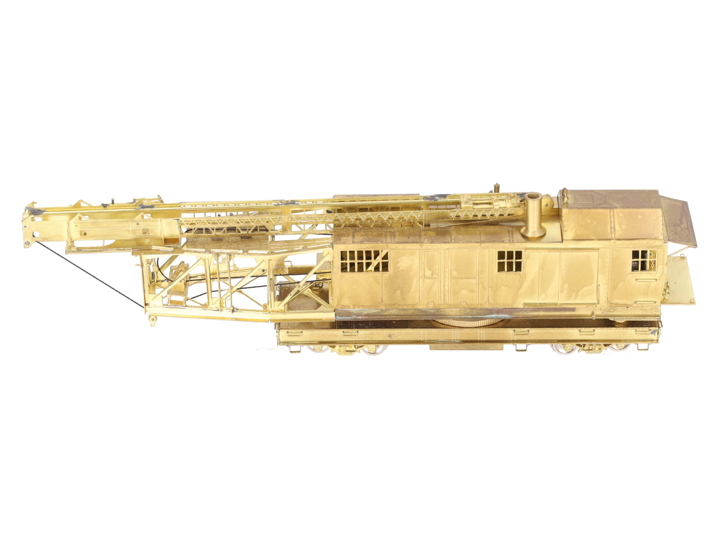 Overland OMI-1329 HO BRASS PRR Pile Driver w/Straight Underframe - Unpainted EX
