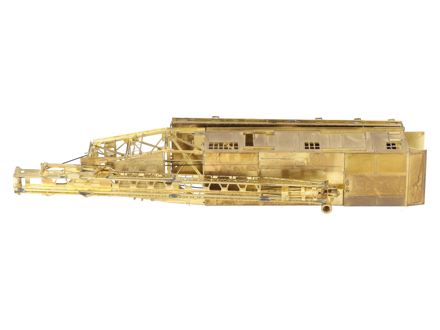 Overland OMI-1329 HO BRASS PRR Pile Driver w/Straight Underframe - Unpainted EX