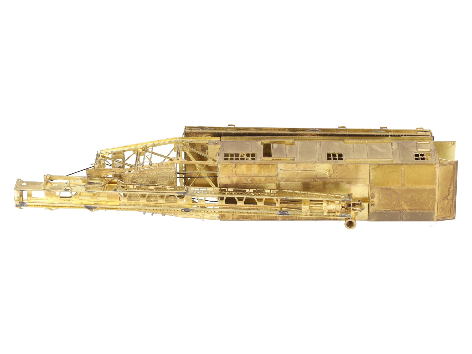Overland OMI-1329 HO BRASS PRR Pile Driver w/Straight Underframe - Unpainted EX