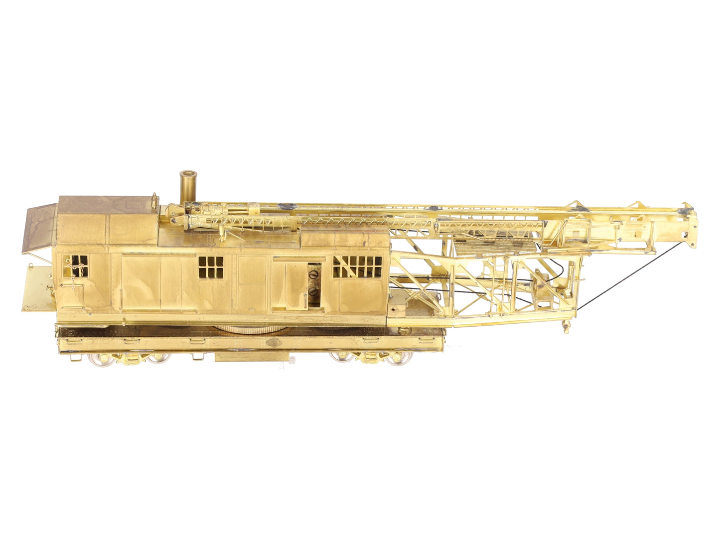 Overland OMI-1329 HO BRASS PRR Pile Driver w/Straight Underframe - Unpainted EX