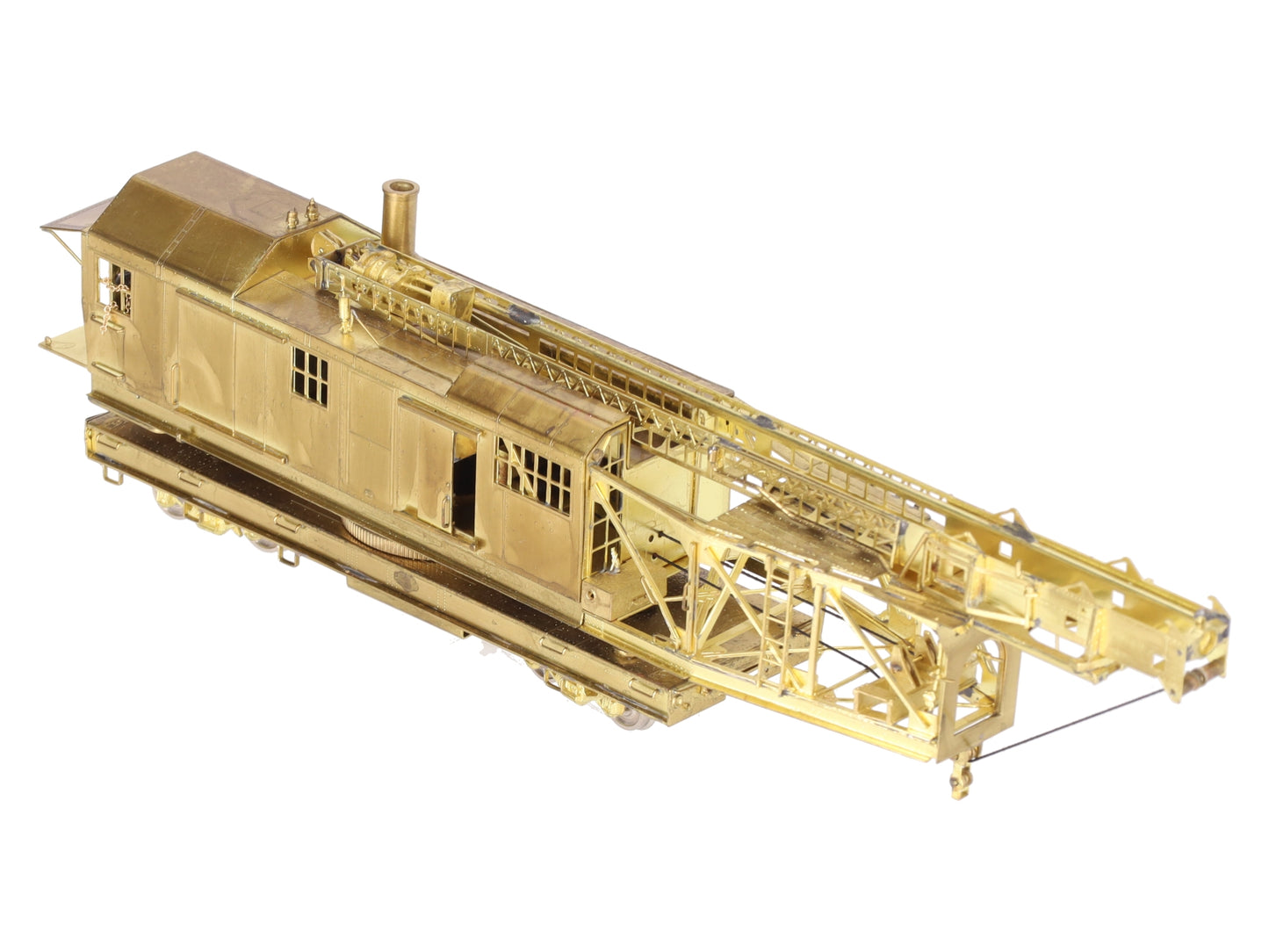 Overland OMI-1329 HO BRASS PRR Pile Driver w/Straight Underframe - Unpainted EX