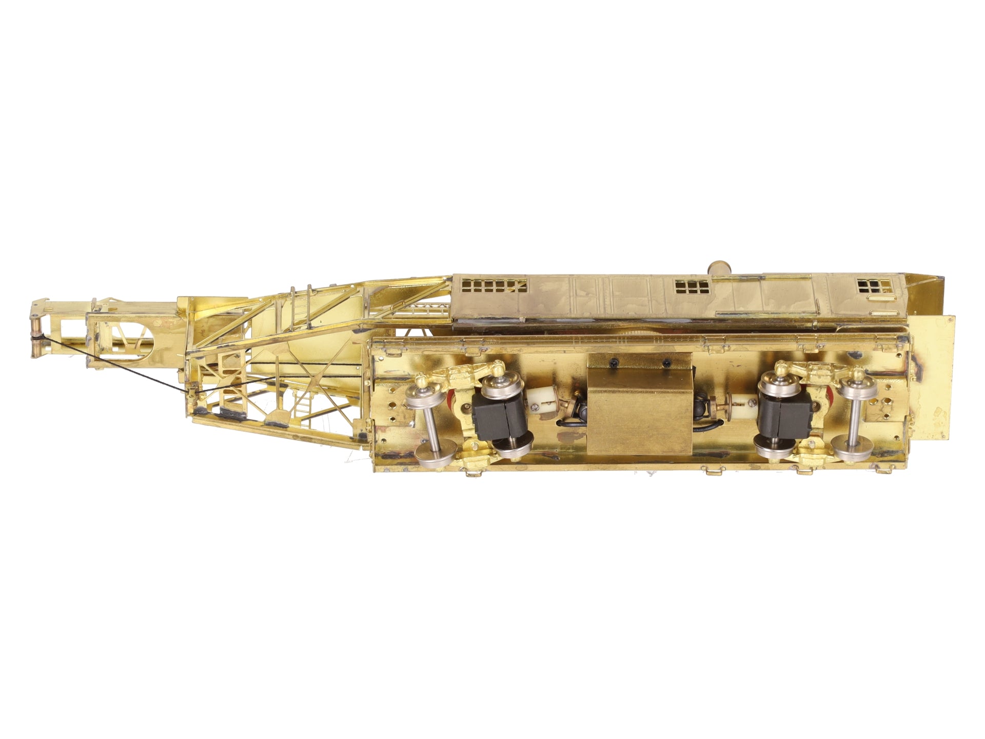 Overland OMI-1329 HO BRASS PRR Pile Driver w/Straight Underframe - Unpainted EX