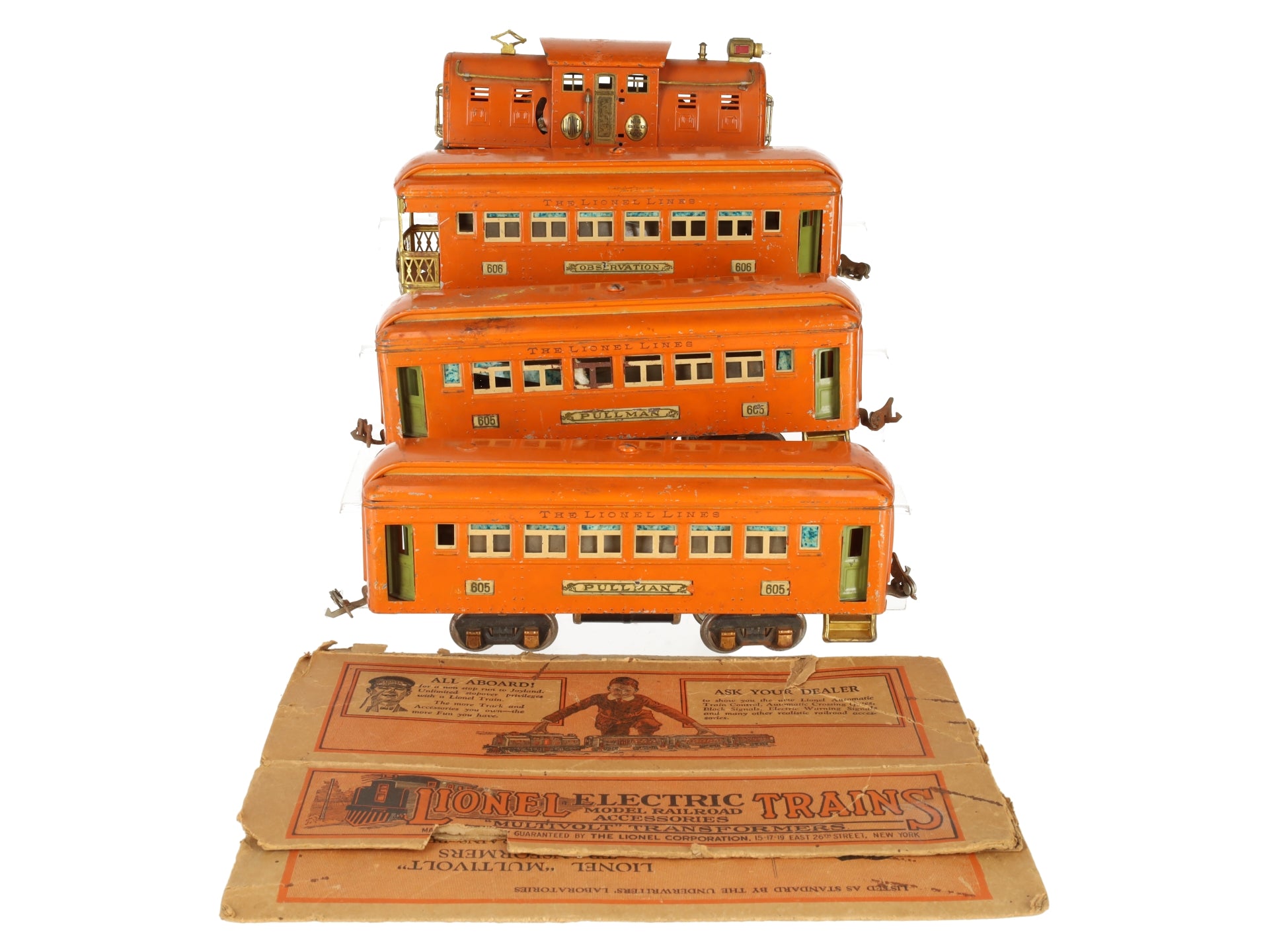 Lionel 4U Vintage O Prewar 1930 Macy's Special Tinplate Electric Passenger Set