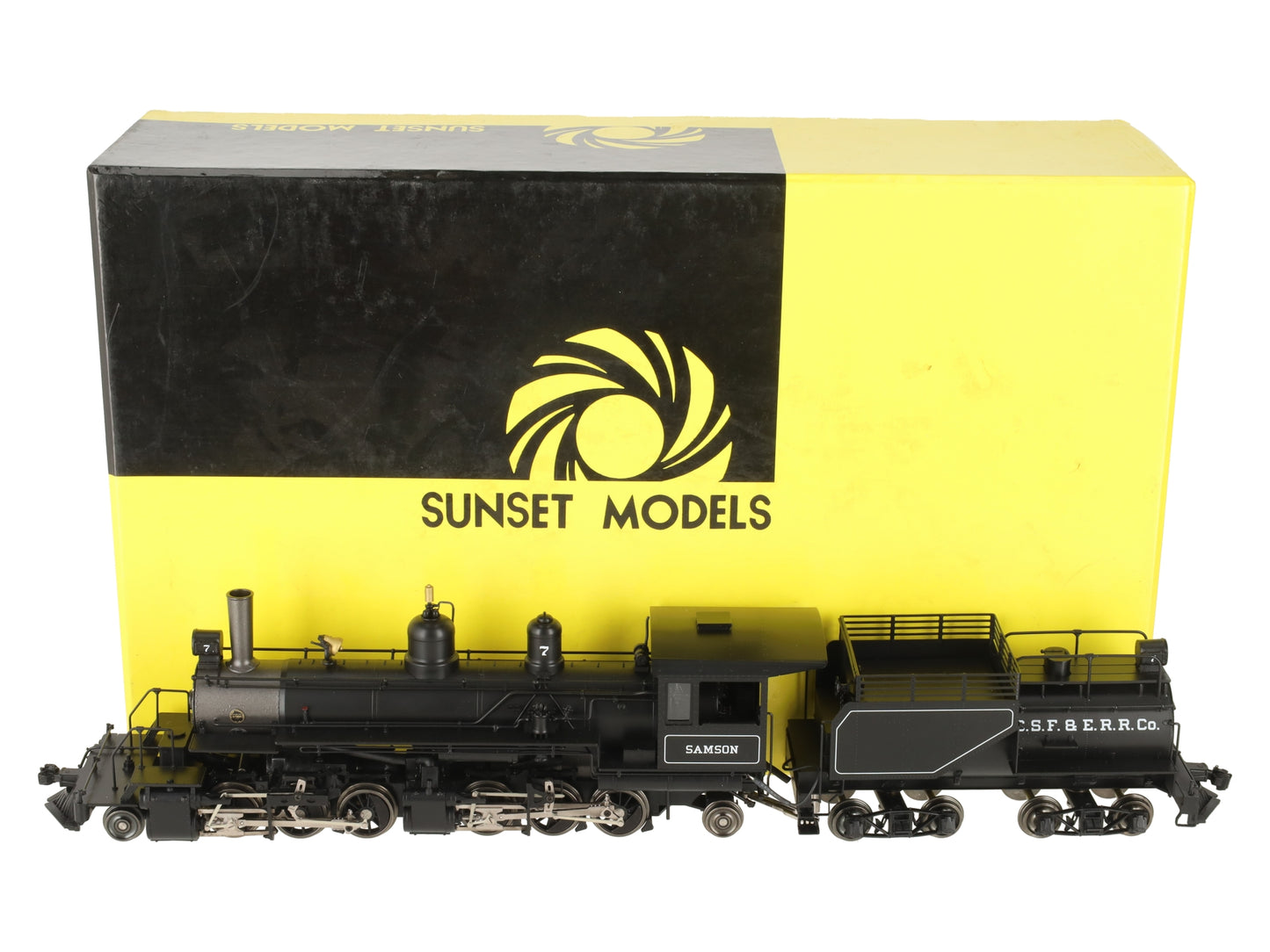 Sunset Models O 2-Rail Brass Samson Black Boiler 2-6-6-2 Steam Loco & Tender #7 EX/Box