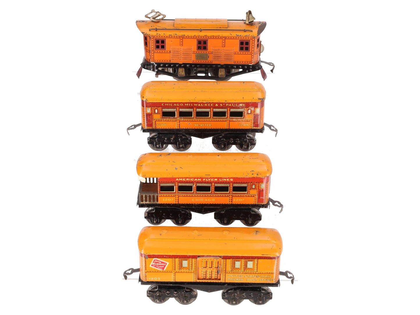 American Flyer 3012 Vintage O Prewar Electric Locomotive Passenger Set VG
