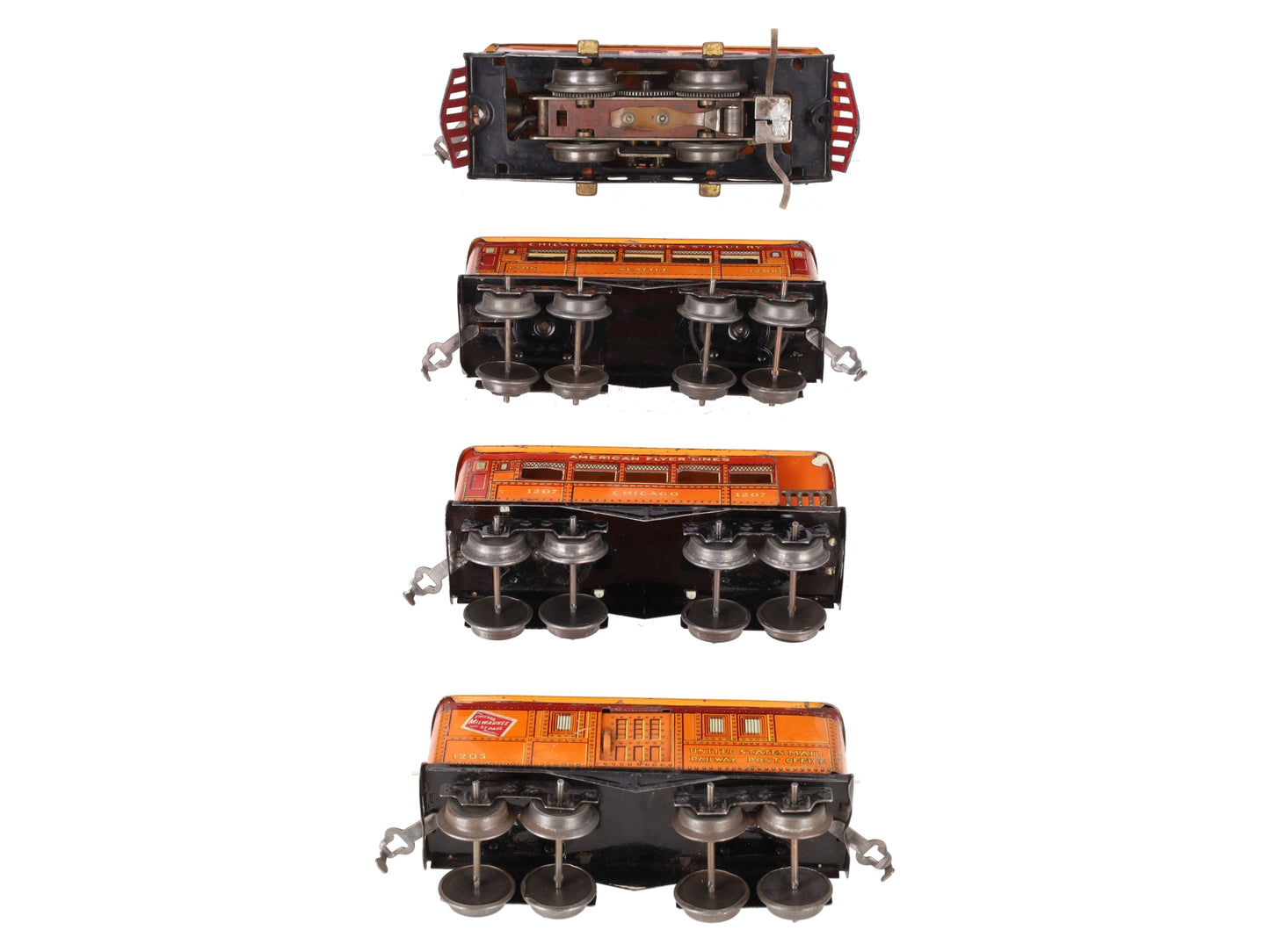 American Flyer 3012 Vintage O Prewar Electric Locomotive Passenger Set VG
