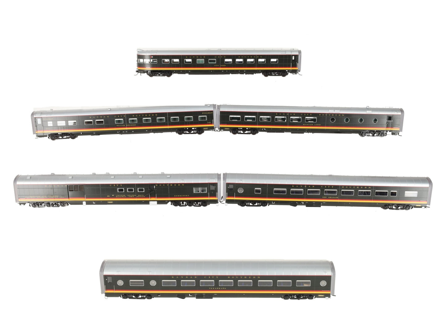 UTI 2003-B HO Scale BRASS 1949 KCS Southern Belle 6-Car Set LN/Box