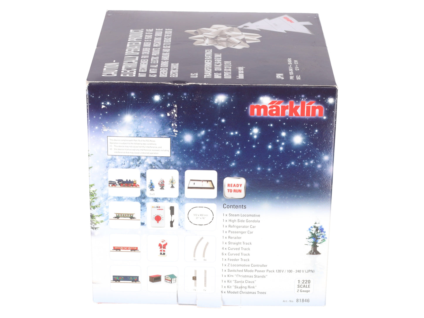 Marklin 81846 Z Gauge Christmas Steam Freight Train Set EX/Box