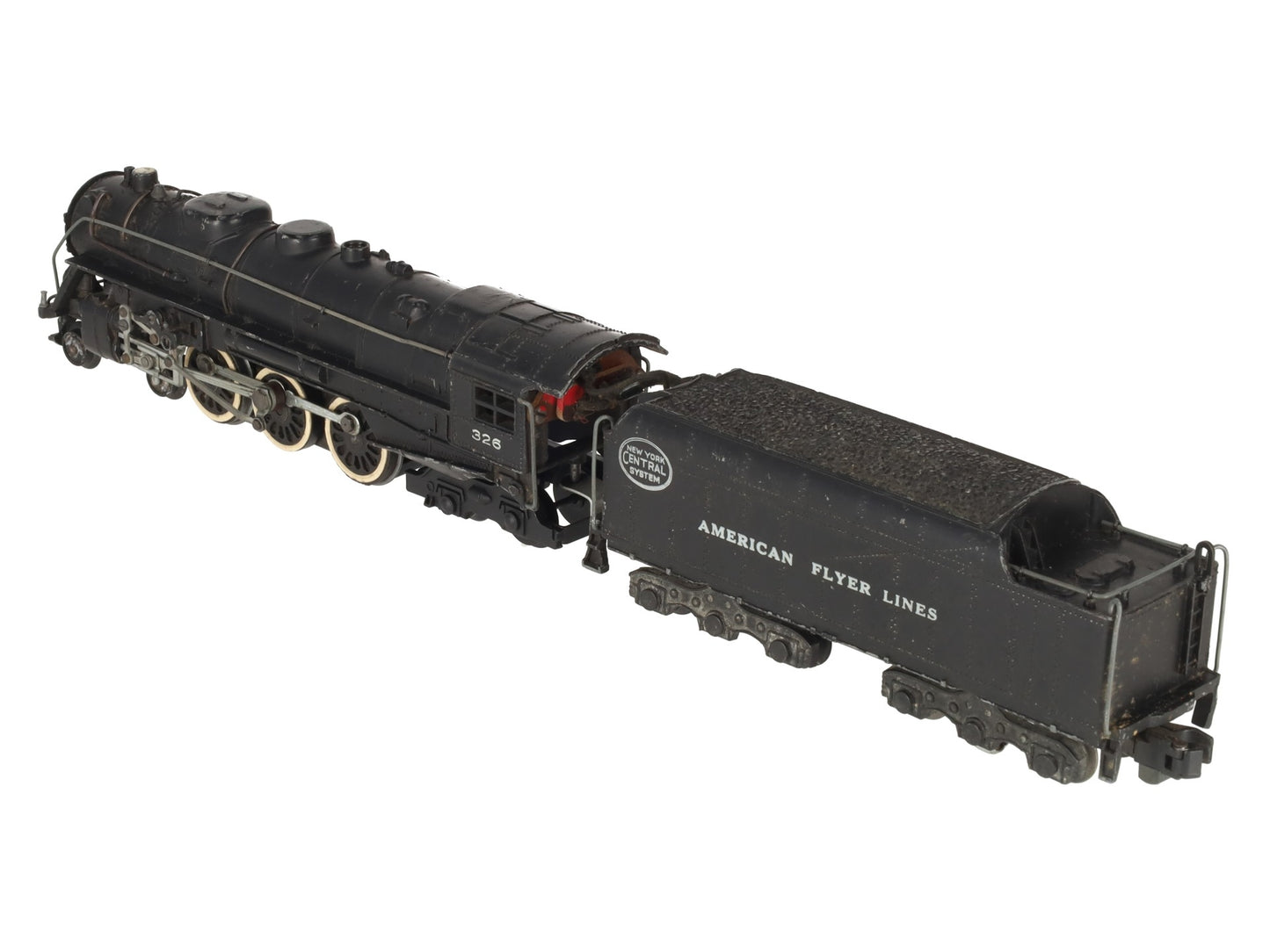 American Flyer 326 Vintage S NYC 4-6-4 Diecast Steam Locomotive & Tender VG