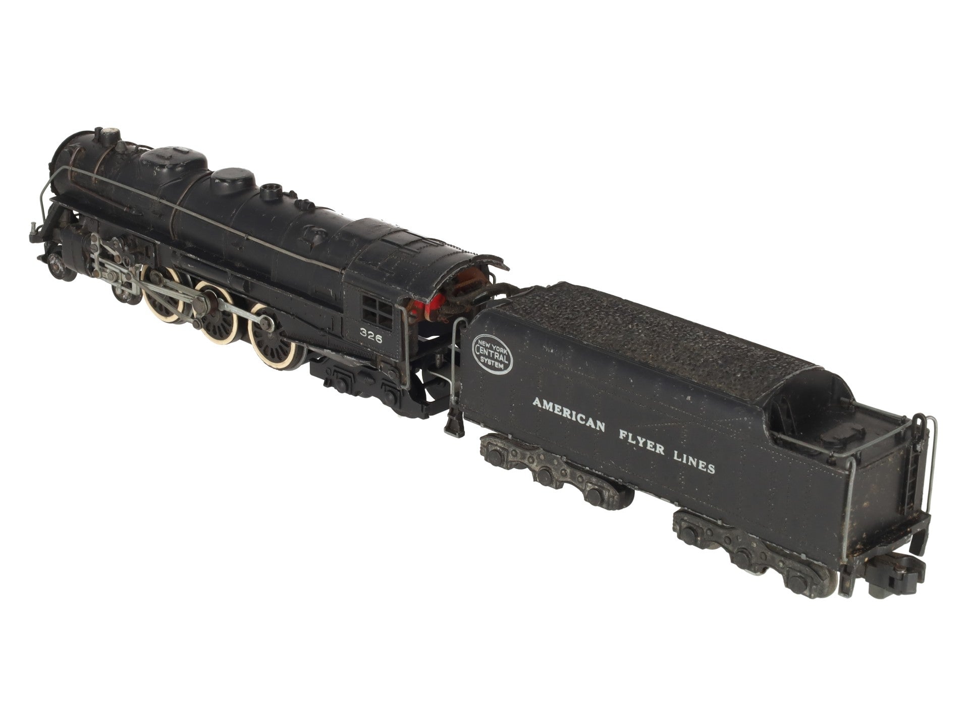 American Flyer 326 Vintage S NYC 4-6-4 Diecast Steam Locomotive & Tender VG