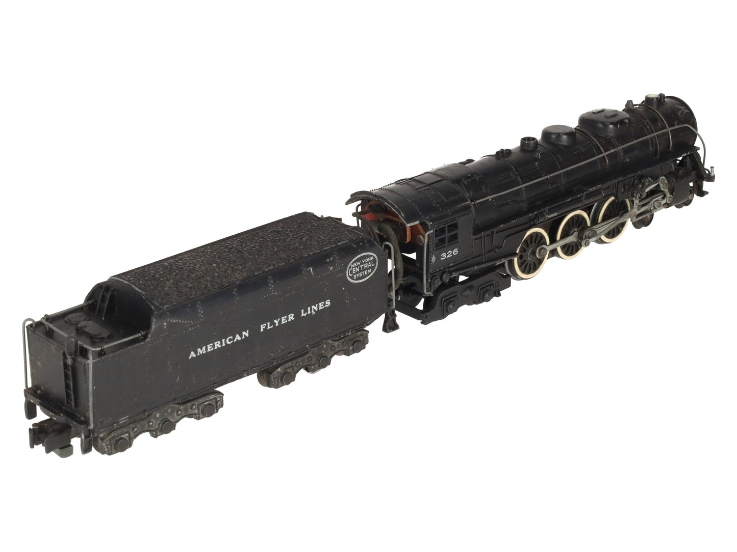 American Flyer 326 Vintage S NYC 4-6-4 Diecast Steam Locomotive & Tender VG