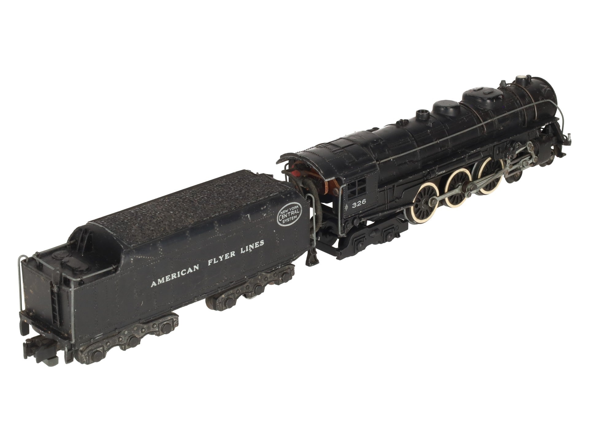 American Flyer 326 Vintage S NYC 4-6-4 Diecast Steam Locomotive & Tender VG
