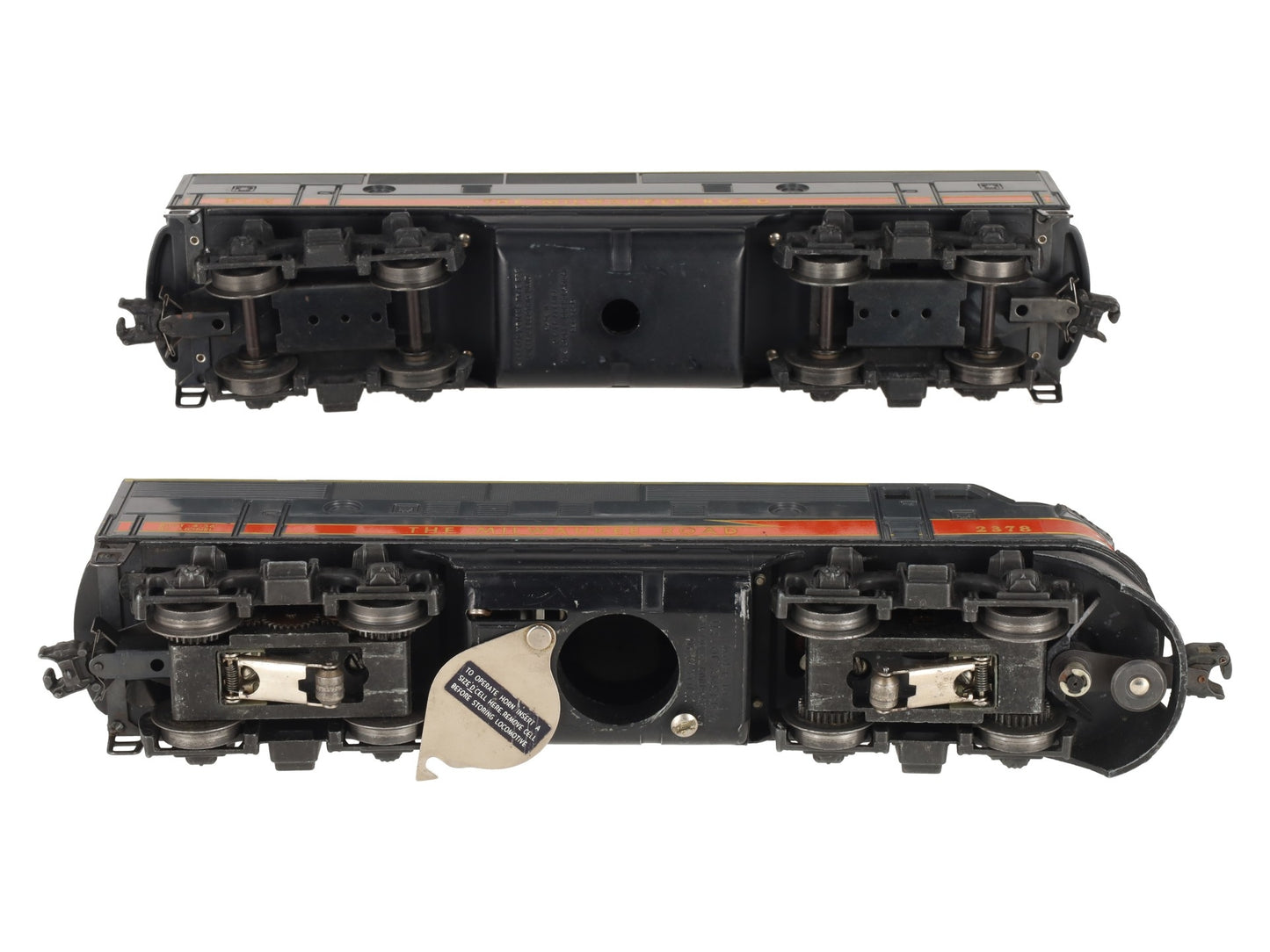 Lionel 2378 O Vintage Milwaukee F-3 AB Diesel Loco Set w/Thin Yellow Stripes VG