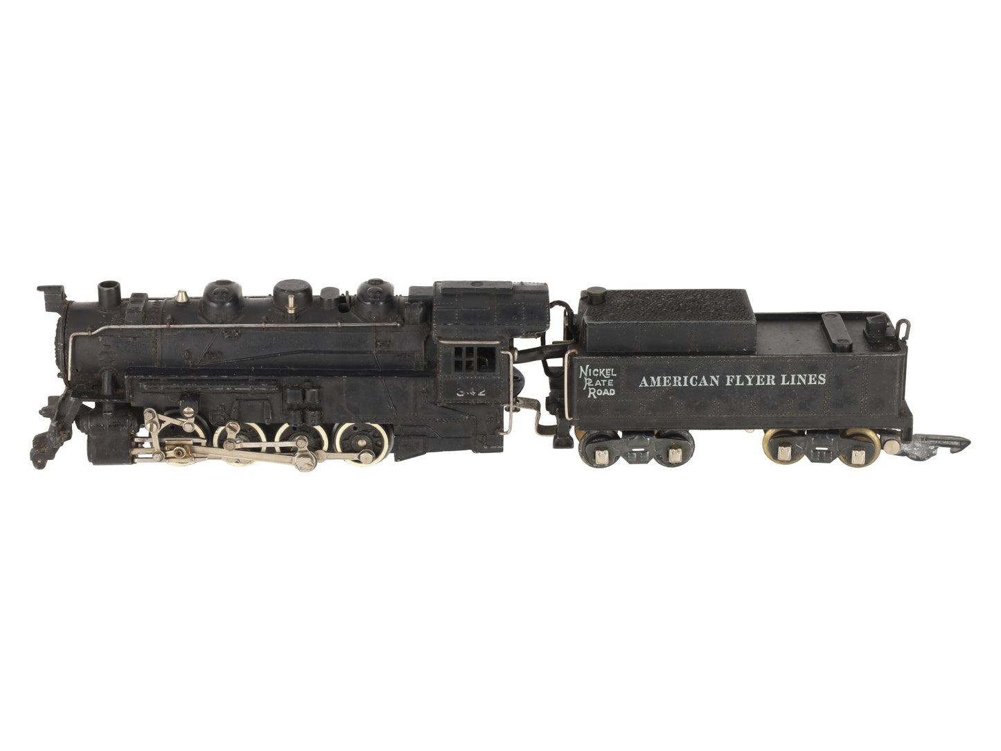 American Flyer 342 Vintage S Scale NPR 0-8-0 Steam Switcher w/Tender VG